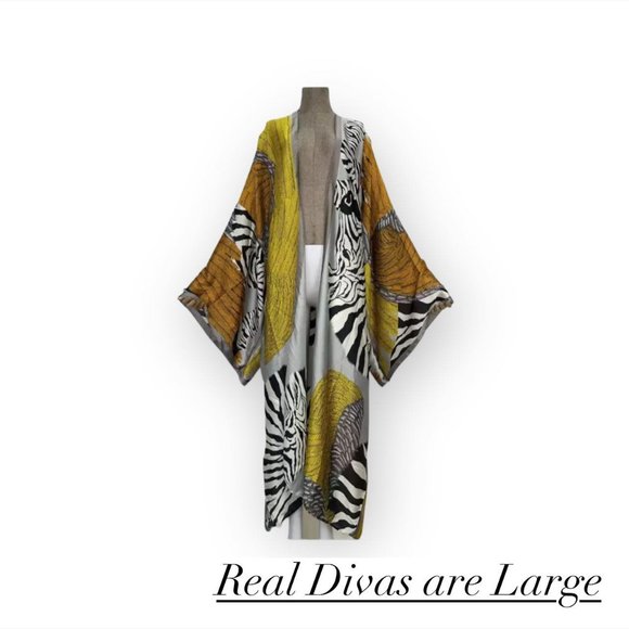 Plus size zebra Kimono - Picture 4 of 4